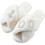 Pantoufles de mariée blanches en peluche, bout ouvert, 1 paire 1