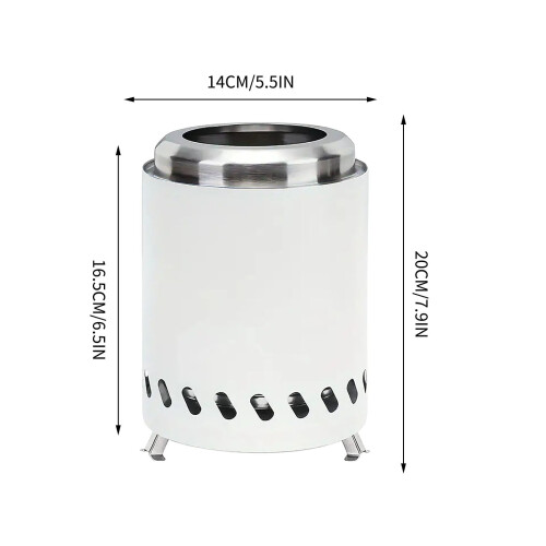 Portable Smokeless Tabletop Fire Pit 8 x 6 in Stainless 1