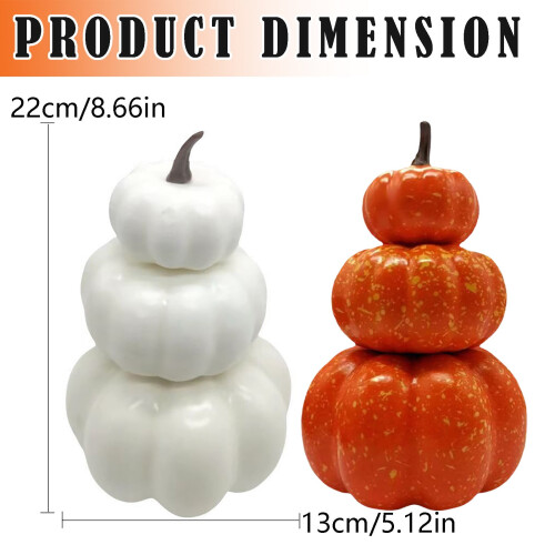 Stackable Artificial Pumpkins, 3-Layer Fall Decor 2