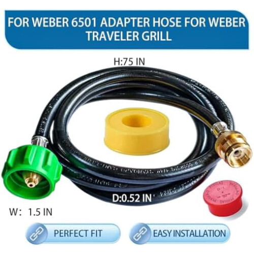 Weber gassgrillregulator og slangesett 1,8 m 1