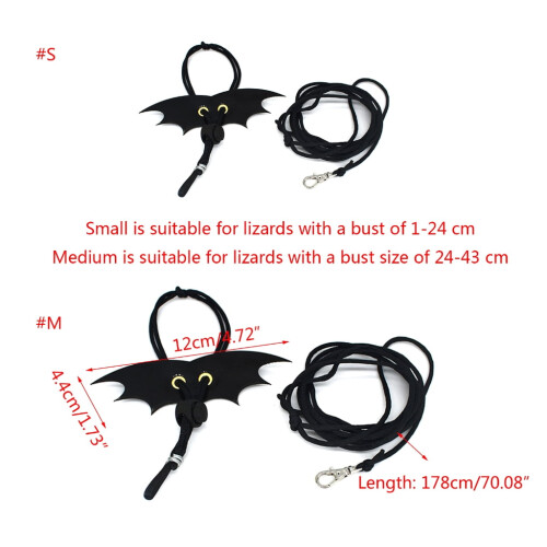 Lizard Leash with Wings Adjustable Bearded Dragon Harness for Small Animals 1