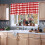 Plaid Curtains Red Black White Polyester 55x15 in Blackout 5