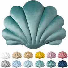 3D-Muschel-förmiger Samt-Kissenbezug, Seeblau, 14x