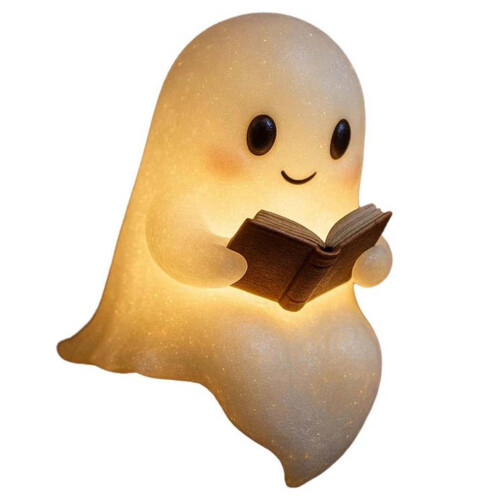 Ghost Reading Book Lamp – Warm LED Night Light, 8.6" 1