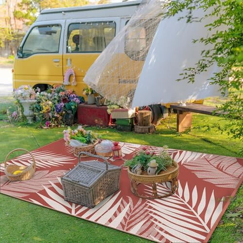 Tapis d'extérieur réversible et imperméable 152 x 244 cm 2