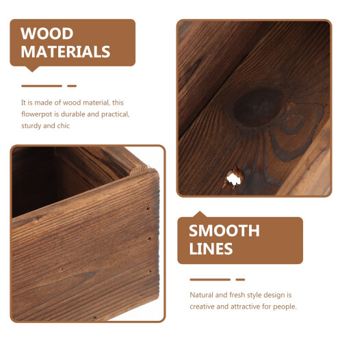 Wooden Rectangular Planter Box for Home and Garden 2