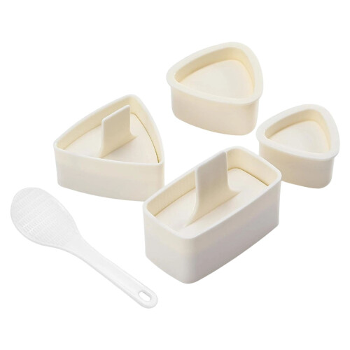 Σετ καλουπιών Onigiri Triangle, αντικολλητική πρέσα Musubi 5 τεμαχίων για μπάλες ρυζιού Sushi 1