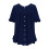 Γυναικείο Casual Tunic Top με Κοντομάνικο Στυλ VERUGU, Στρογγυλή Λαιμόκοψη με Κουμπιά και 6
