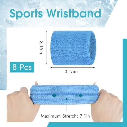 Fasce antisudore sportive da polso in materiale ABS, 8 pezzi 1