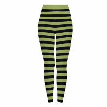 Női csíkos halloweeni jóganadrág – puha, tejfehér selyemből készült, bolyhosított leggings, rugalmas és sportos, S-3XL, többszínű