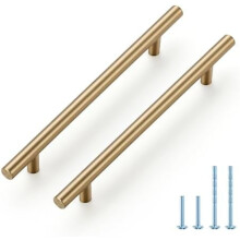 Tiradores para armarios color bronce champán, paquete de 5, 160 mm CC