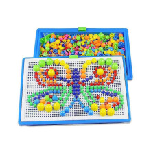 Rompecabezas de 296 piezas con clavos de hongo de colores variados, tablero de clavijas, bloques de