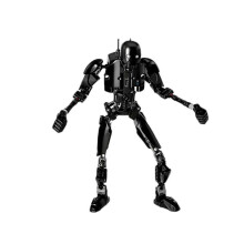 1 juego de bloques de construcción de robot negro creativo, juguetes para niños, regalos