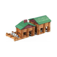 Juego de 170 troncos de madera para niños de 3 años, juguetes clásicos de construcción con troncos,