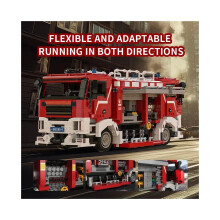 2713 piezas de bloques de construcción de vehículos de rescate contra incendios, coche de doble conducción
