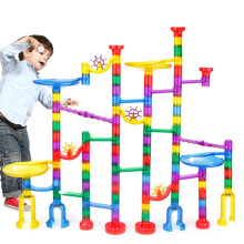 122 piezas de bloques de construcción de pista de carreras de canicas, juguetes de laberinto 3D, juego