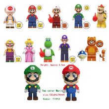 12 piezas de bloques de construcción Super Mario Luigi, rompecabezas, figuras micro 3D, juguetes de