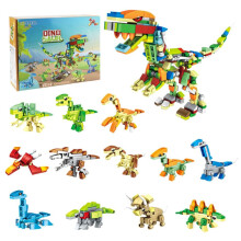 Paquete de 12 minibloques de construcción de animales, juego de juguetes de construcción, Tyrannosaurus