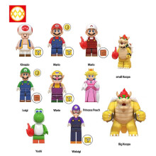 10 piezas de la serie de juegos ensamblados, personajes Mario, Luigi, Big Bowser, bloques de construcción