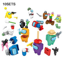 10 juegos de minifiguras para construir, juego de bricolaje, muñecos espaciales, entre nosotros, ensamblar