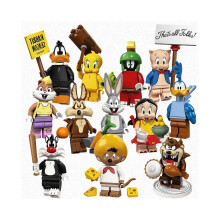 12 piezas de bloques de construcción de dibujos animados de Bugs Bunny y el Pato Lucas, minifiguras