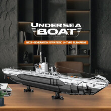 3987 piezas de bloques de construcción de submarinos en forma de U, ladrillos de barco submarino DIY