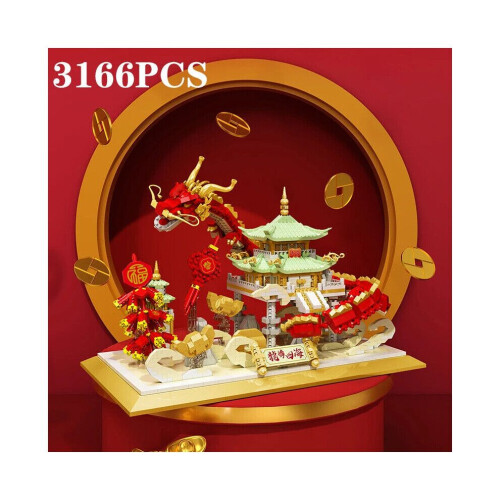 3166 τεμάχια Dragon Soaring Heavenly Palace Building Block Κινέζικης σειράς τούβλων 1