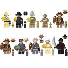 Figura de bloque ensamblada de Indiana Jones de Treasure Raider Bellocq para niños (10 piezas)