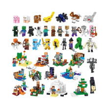 43 piezas de minifiguras de bloques de construcción para niños, escena de aldea, minianimales, juguetes