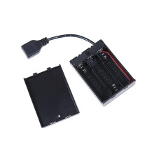 Caja de 3 pilas AA con puerto USB para kit de luz LED de bloques de construcción con interruptor Hfmqv