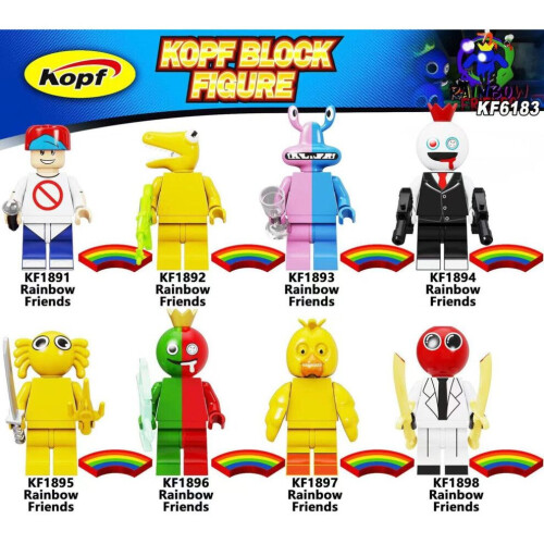8 τεμάχια Rainbow Friend Little Blue Game Building Block Model Game
