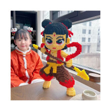 Versión luminosa de 46 cm de Nezha + martillo de bloques de construcción ensamblados, juguetes de partículas