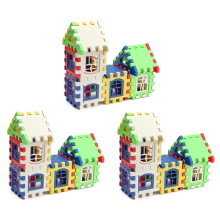 24 piezas de rompecabezas de plástico para niños, letras, bloques de construcción, casa de juguete