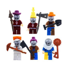 6 τεμάχια Plant Battle Zombie Building Block Flag Iron Sveil Ax Zombie Building Block Game