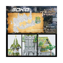 4155 piezas de bloques de construcción del Salón del Agua, modelo de palacio de elementos nórdicos,