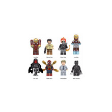 8 τεμάχια Avengers League υπερήρωας Spider-Man Iron Man Black Panther Wolverine Block Diagr