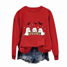 Halloween-Hoodie für Damen mit kurzem Saum | Pullover mit Geister- und Augenmotiv | Beige Highlights + 8 Farben