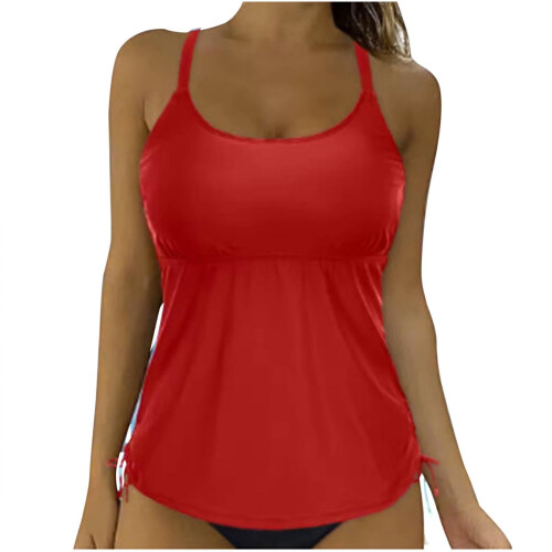 Γυναικείο σετ μπικίνι Tankini με ψηλή μέση, push-up ενισχυμένο σουτιέν και τιράντες.