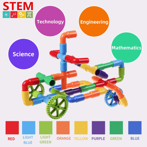 burgkidz Παιχνίδι Σωλήνας-Σωλήνας 188 Τεμαχίων, Αισθητηριακές Κλειδ 2