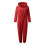 Dames jumpsuit/pyjama met capuchon van imitatiewol, rood, maat 2
