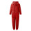 Dames jumpsuit/pyjama met capuchon van imitatiewol, rood, maat 5