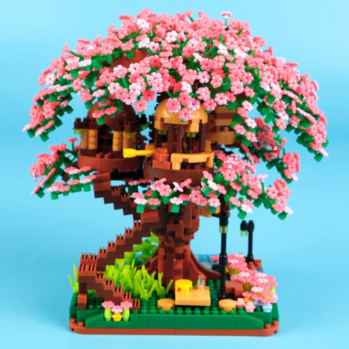 HI-Reeke House Mini Building Set Cherry Bonsai Tree Κιτ κατασκευής σπιτιού Παιχνί 2