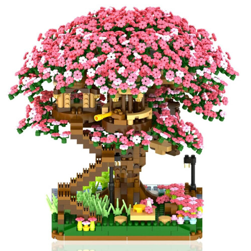 HI-Reeke House Mini Building Set Cherry Bonsai Tree Κιτ κατασκευής σπιτιού Παιχνί 1