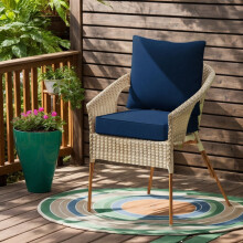 Sitzkissen-Set für tiefe Stühle mit Seilgurten, Blau