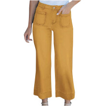 Dámské džíny Lenago Bootcut s širokými nohavicemi a vysokým pasem, elastické, rovné, zapínání na knoflíky, volné džíny s kapsou