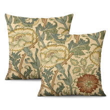 Capas de almofada florais em estilo Chinoiserie, 50x50cm, pacote com 2 unidades.