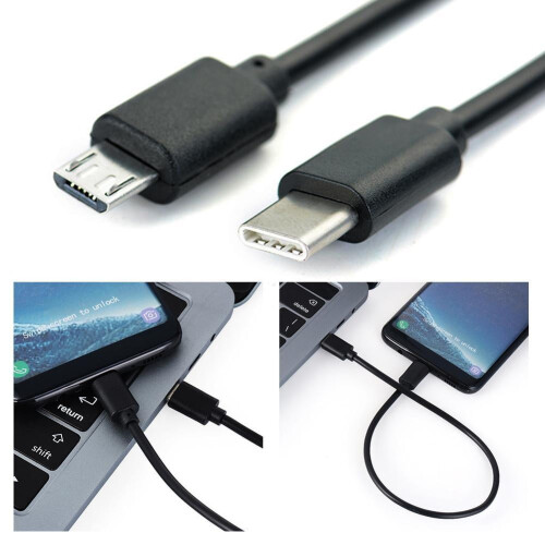 USB-C Type C til Micro USB Han Synkroniserings OTG Opladningskabel til Dataoverførsel 1