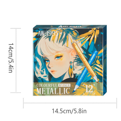 12 Metallic-Acrylfarbmarker, 3-mm-Spitze 2