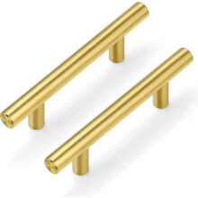 Goldene Schrankgriffe, 3" Lochabstand, Edelstahl, 30