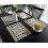 Set van 4 zwart-wit geruite placemats 1